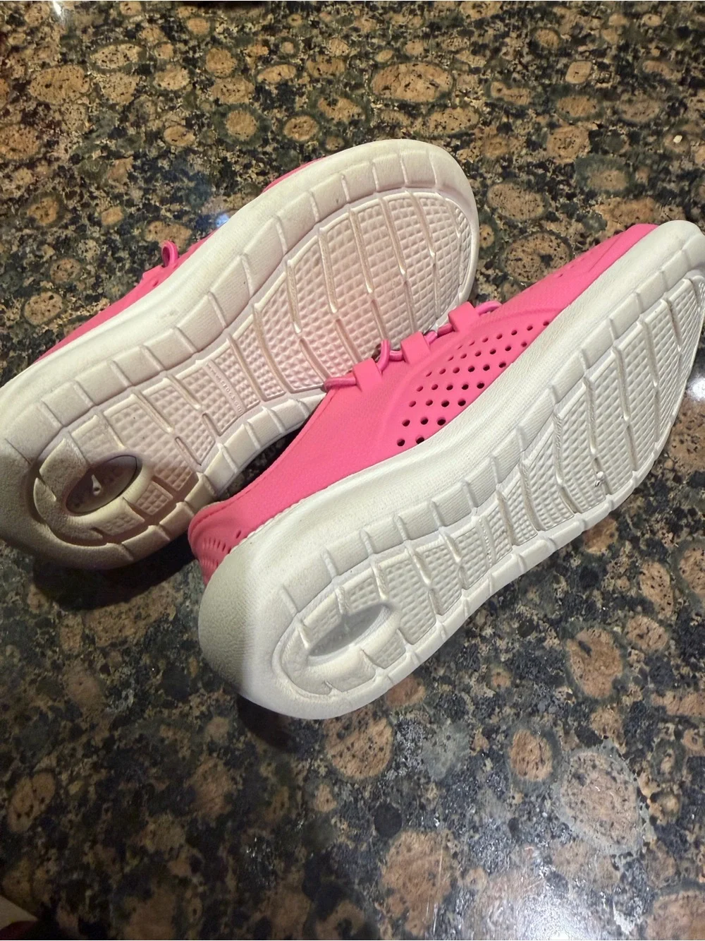 CROCS Kids Pink and White LiteRide Water Shoes